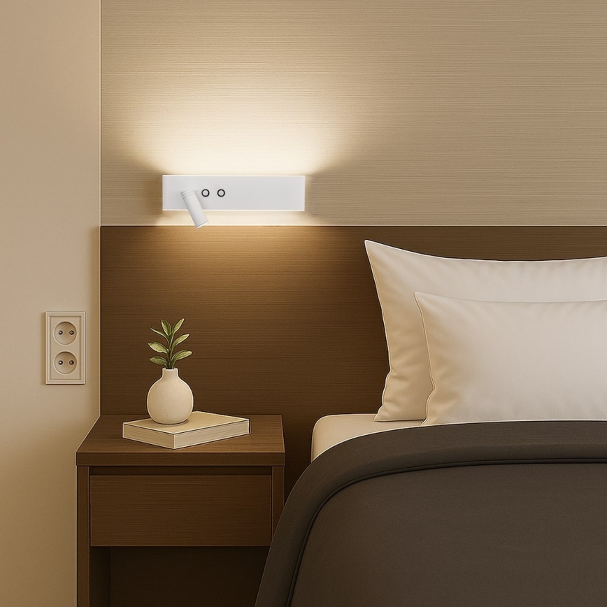 LED nástenné bodové svietidlo RESORT LED/10W/230V + LED/3W biele ľavé