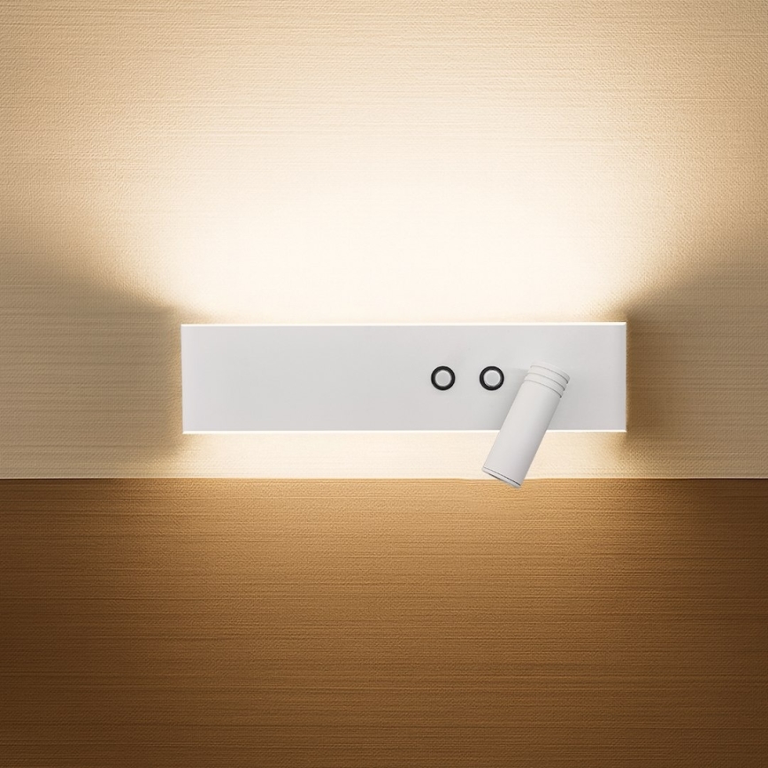 LED nástenné bodové svietidlo RESORT LED/10W/230V + LED/3W biele pravé