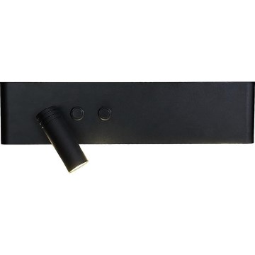 LED nástenné bodové svietidlo RESORT LED/10W/230V + LED/3W čierne ľavé