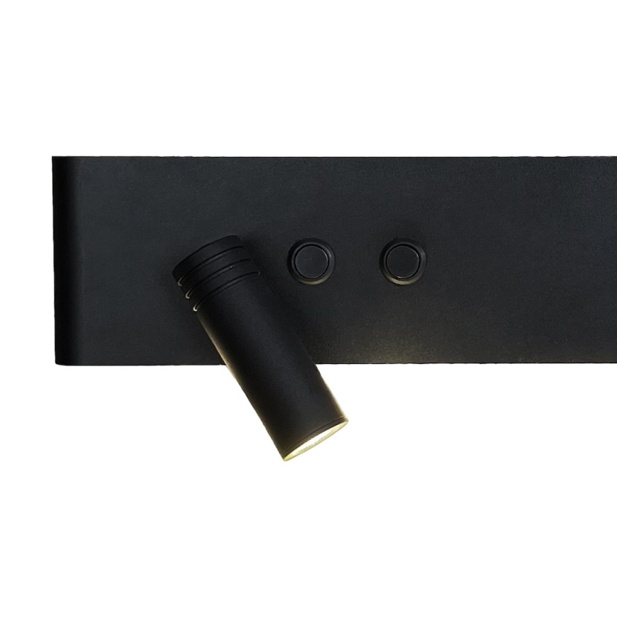 LED nástenné bodové svietidlo RESORT LED/10W/230V + LED/3W čierne ľavé