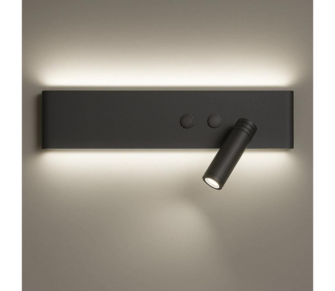 LED Nástenné bodové svietidlo RESORT LED/10W/230V + LED/3W čierne pravé ML1568