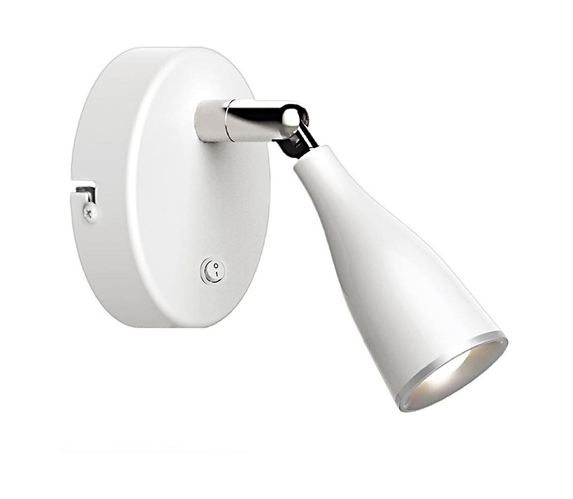 LED Nástenné bodové svietidlo s vypínačom LED/4,5W/230V 3000K biela