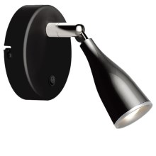 LED Nástenné bodové svietidlo s vypínačom LED/4,5W/230V 3000K čierna