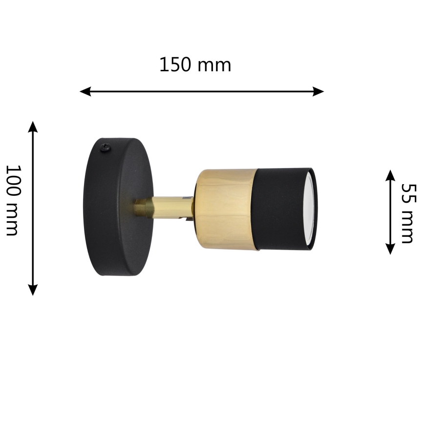LED Nástenné bodové svietidlo TUBSSON 1xGU10/4,8W/230V čierna/zlatá