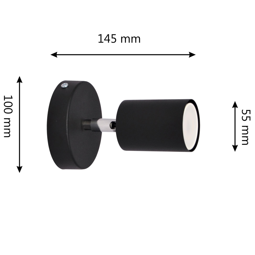 LED Nástenné bodové svietidlo TUNE 1xGU10/4,8W/230V čierna