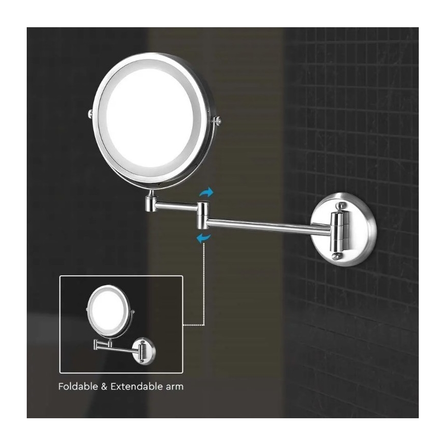 LED Nástenné kosmetické zrkadielko LED/3W/6V 4xAA IP44