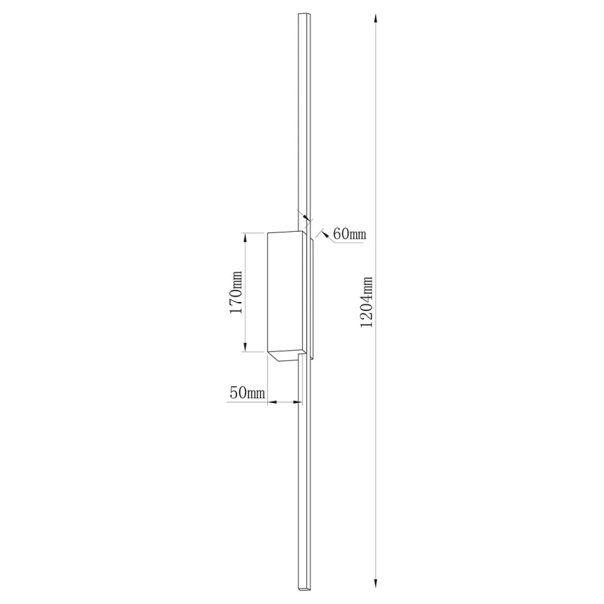 LED nástenné svietidlo AISHA LED/20W/230V 4000K 120 cm čierne