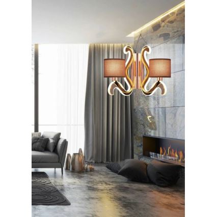 LED Nástenné svietidlo AMBROSIA 2xE14/40W/230V + LED/12,3W medená