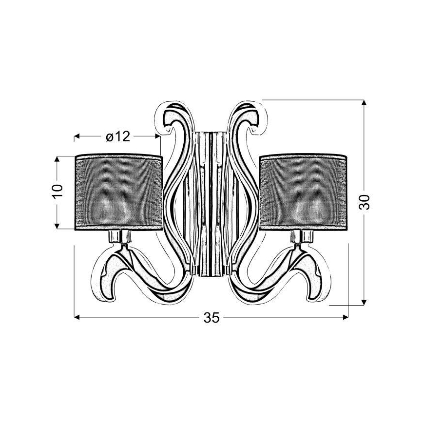 LED Nástenné svietidlo AMBROSIA 2xE14/40W/230V + LED/12,3W medená