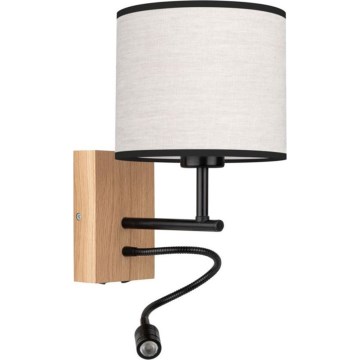 LED Nástenné svietidlo BOHO 1xE27/25W/230V + LED/1W/230V dub