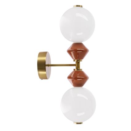 LED nástenné svietidlo FLORES 2xLED/5W/230V zlaté/hnedé