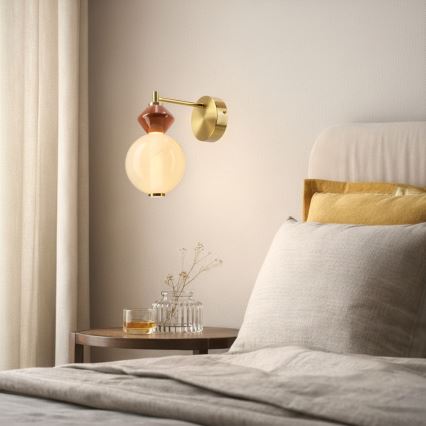 LED nástenné svietidlo FLORES LED/7W/230V zlaté/hnedé