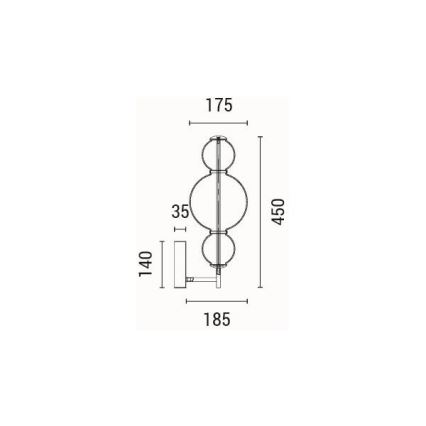 LED Nástenné svietidlo LED/12,6W/230V 3000K
