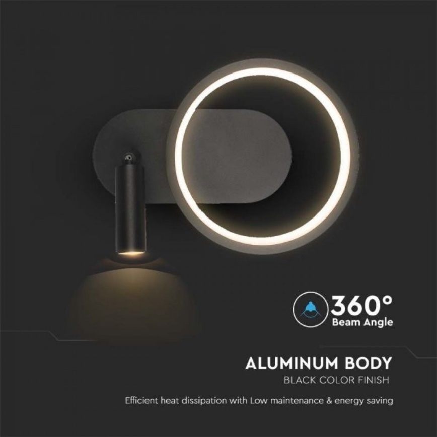 LED Nástenné svietidlo LED/14W/230V 4000K čierna