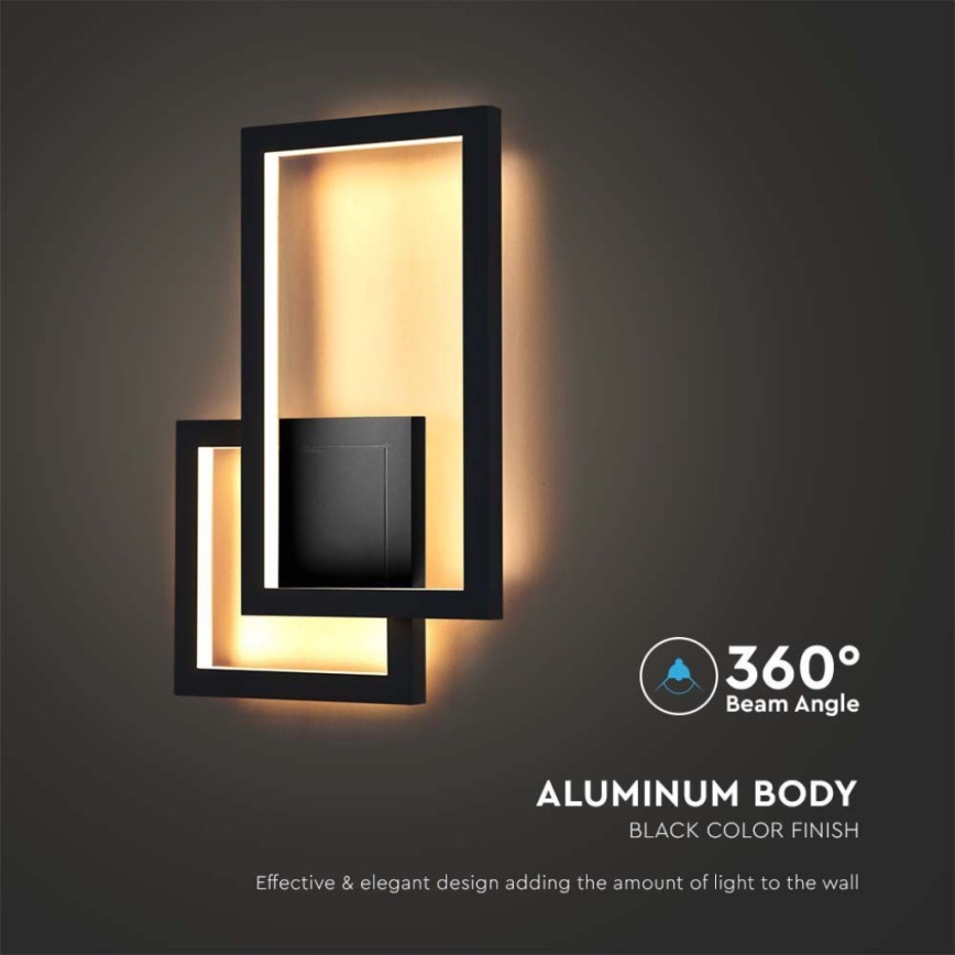 LED Nástenné svietidlo LED/20W/230V 3000K čierna