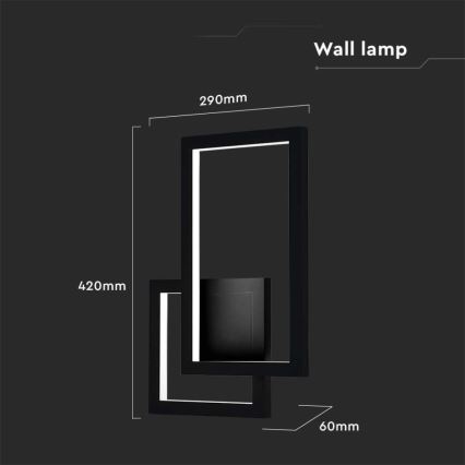 LED Nástenné svietidlo LED/20W/230V 3000K čierna