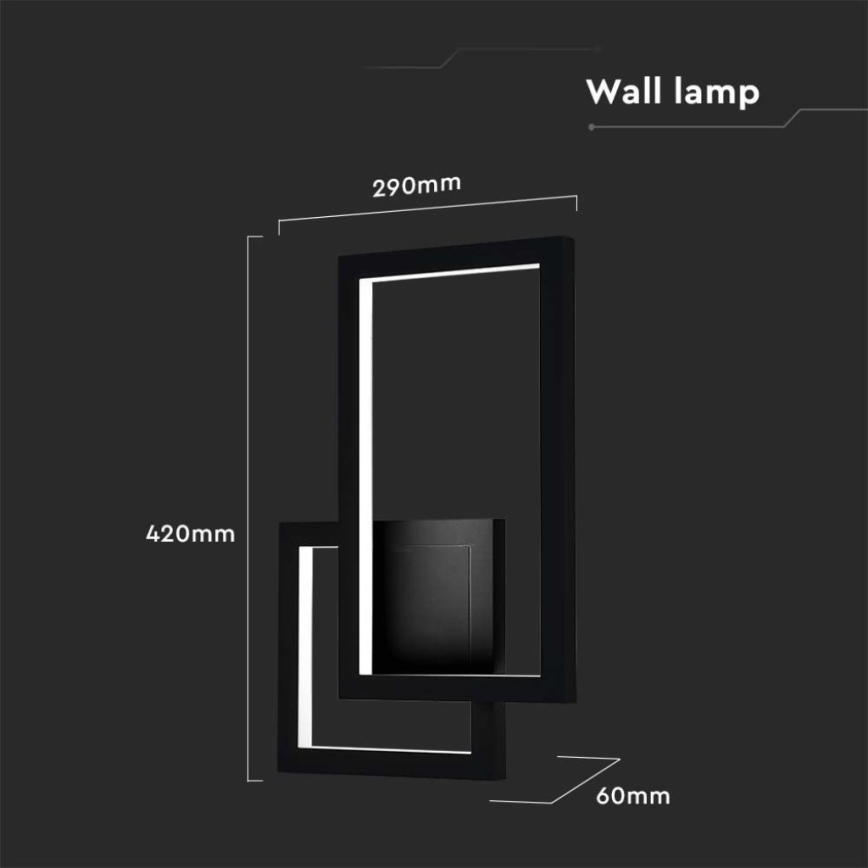 LED Nástenné svietidlo LED/20W/230V 3000K čierna