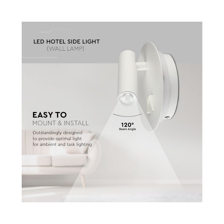 LED Nástenné svietidlo LED/3W/230V + LED/6W/230V 3000K biela