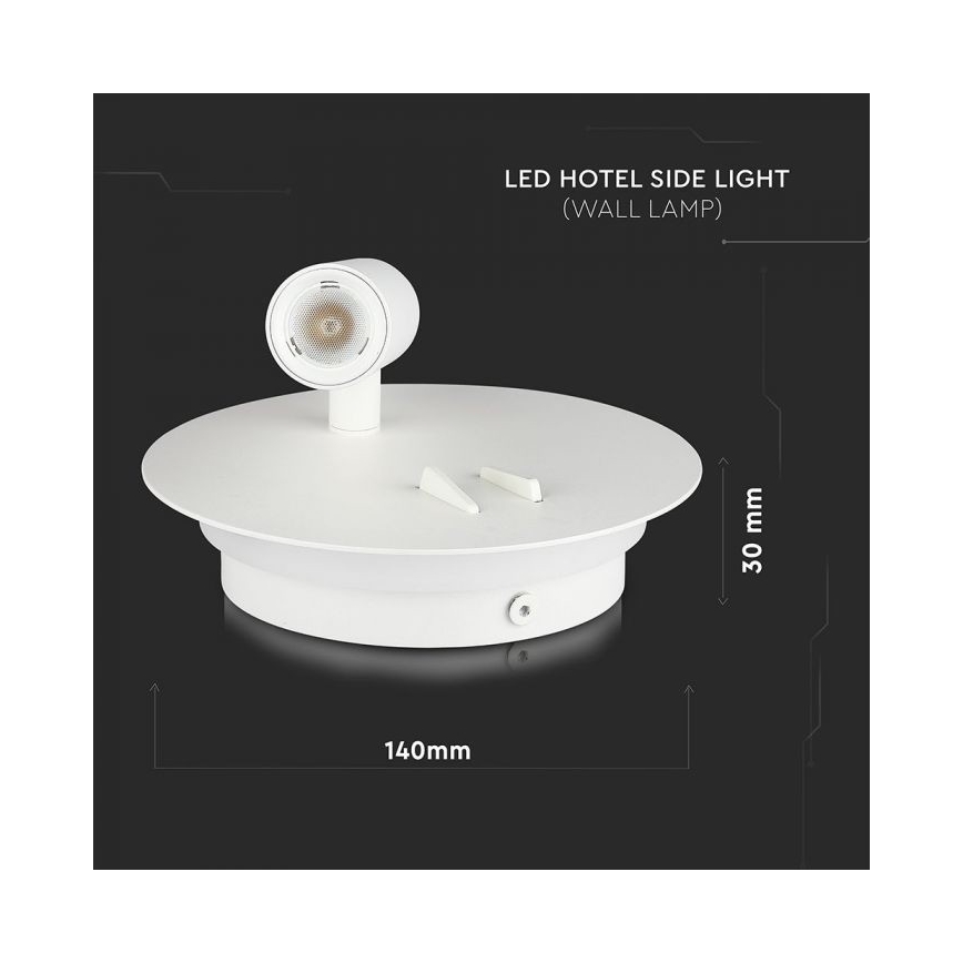 LED Nástenné svietidlo LED/3W/230V + LED/6W/230V 3000K biela