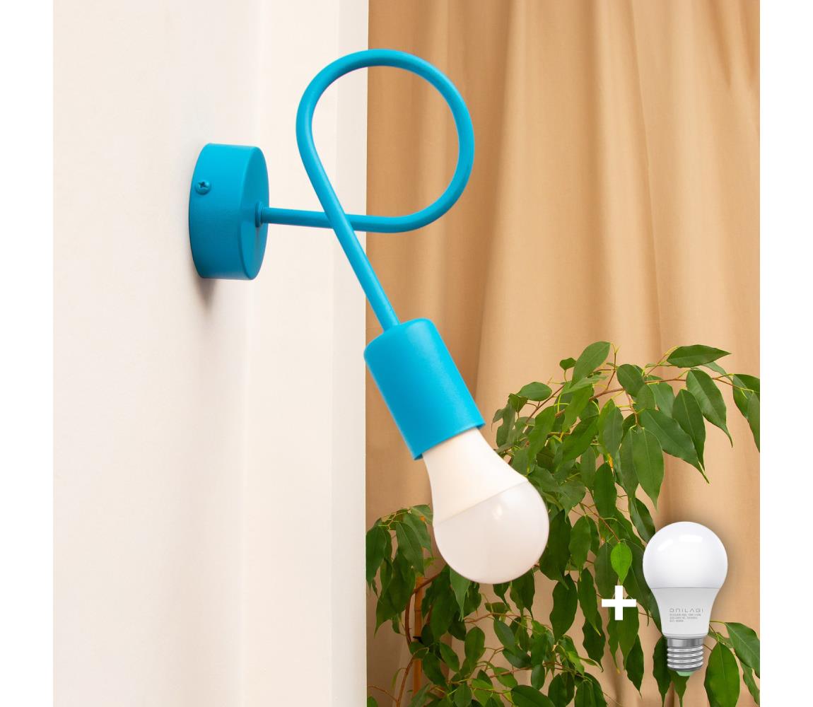 LED nástenné svietidlo OXFORD 1xE27/15W/230V modré K-2016/1 TRQ