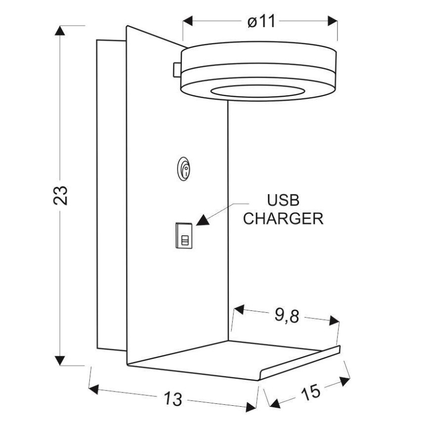 LED Nástenné svietidlo s nabíjačkou COMPACT LED/4W/230V