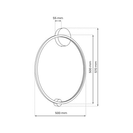 LED Nástenné svietidlo SATURNO LED/25W/230V pr. 50 cm IP44 zlatá