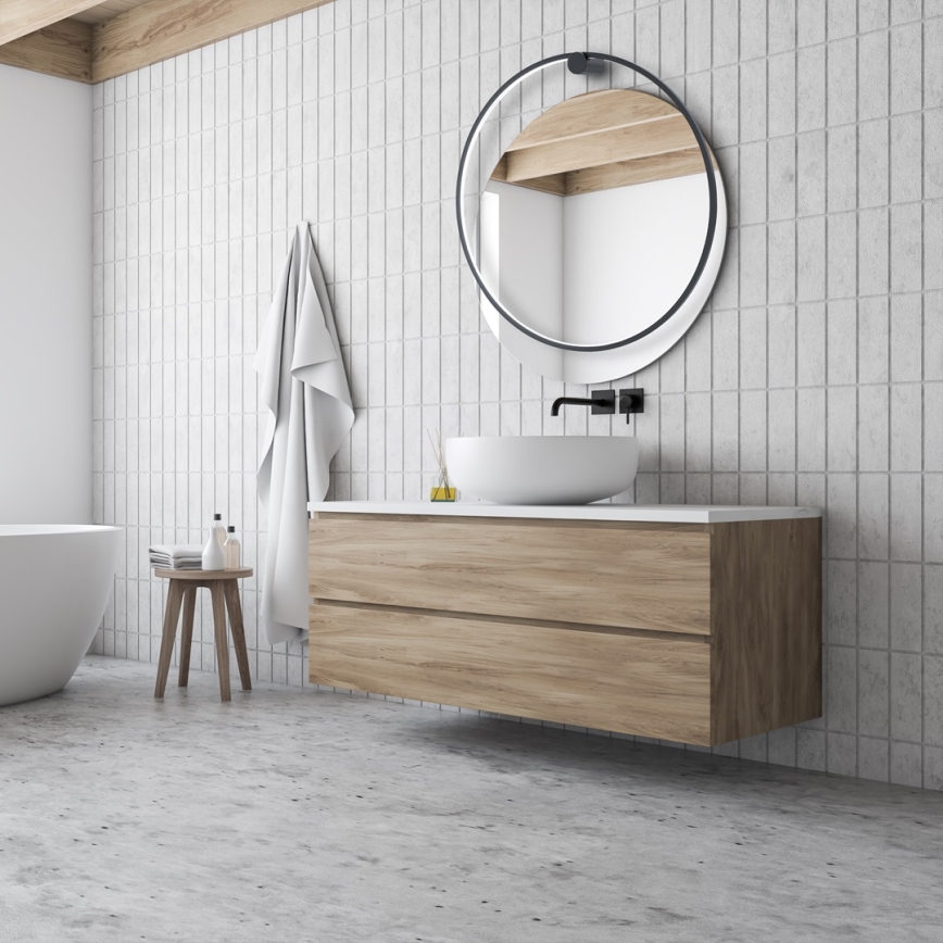 LED Nástenné svietidlo SATURNO LED/46W/230V pr. 80 cm IP44 čierna