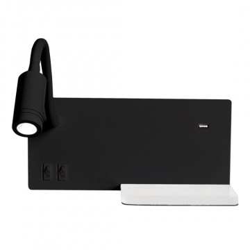 LED nástenné svietidlo SHELF LED/4W+LED/5W+LED/2W/230V čierna