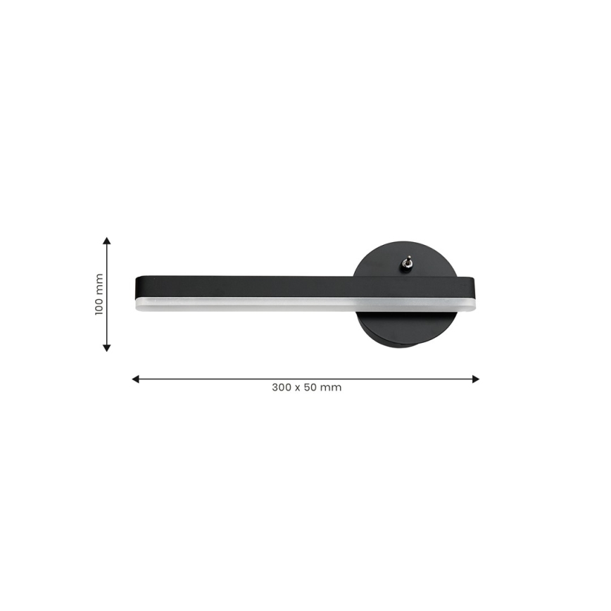 LED Nástenné svietidlo SYDNEY LED/6W/230V čierna