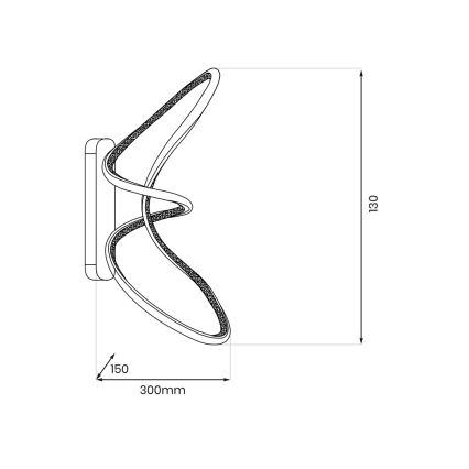LED Nástenné svietidlo TESORO LED/15W/230V čierna