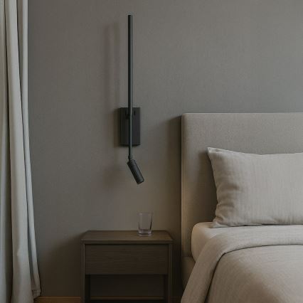 LED nástenné svietidlo TORCH LED/6W/230V + LED/3W čierna