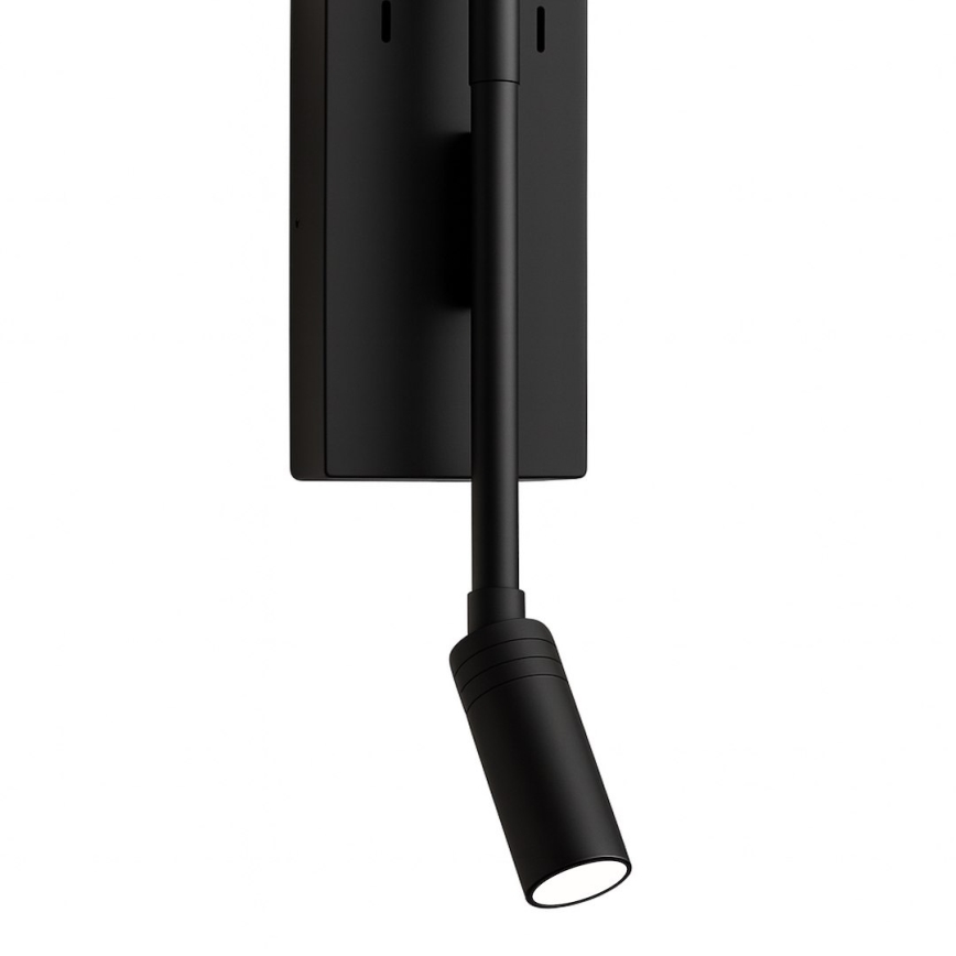 LED nástenné svietidlo TORCH LED/6W/230V + LED/3W čierna