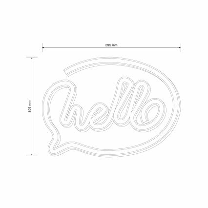 LED Neónová nástenná dekorácia HELLO LED/3W/3xAA USB ružová