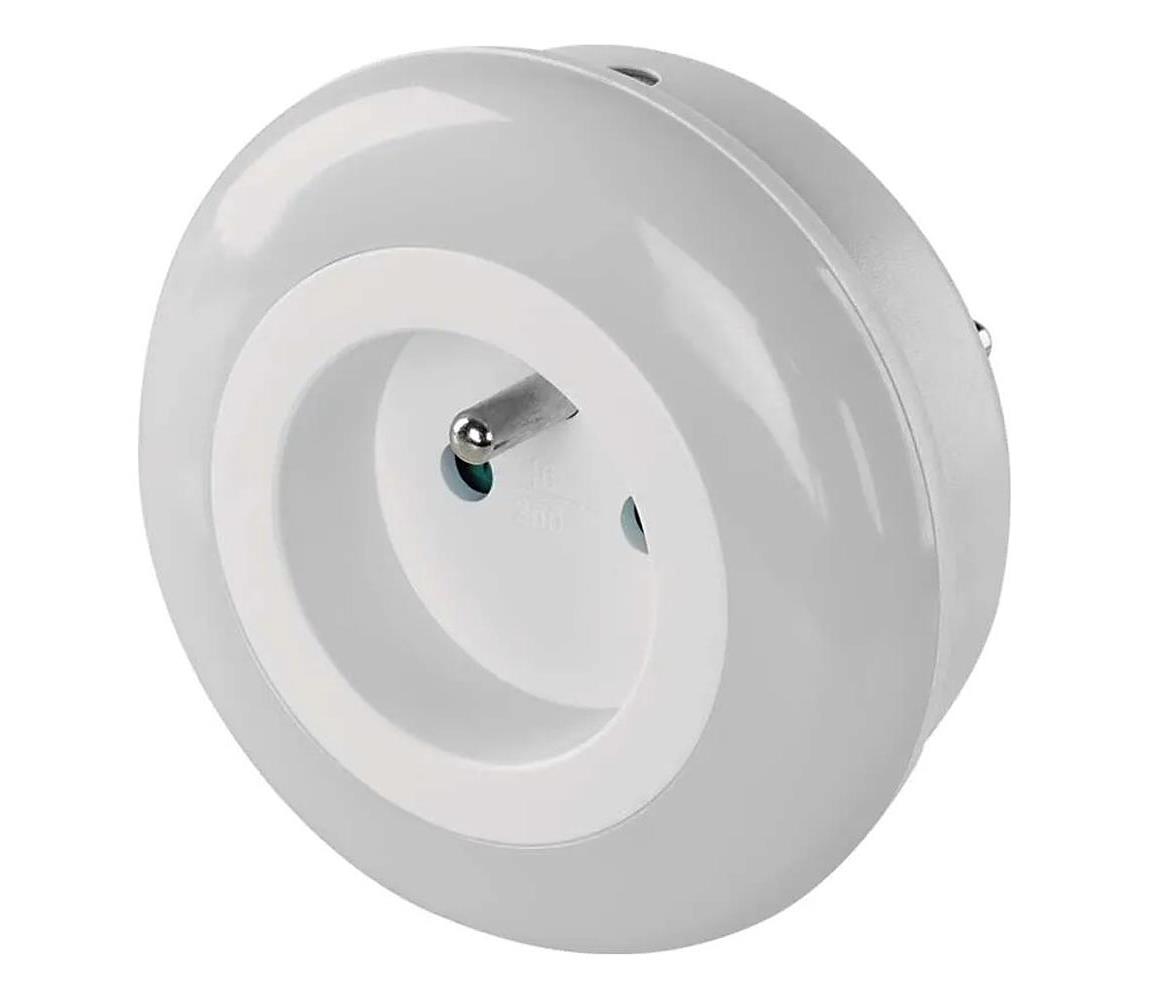 LED Nočné svetlo s čidlom a zásuvkou LED/0,3W/230V P3320