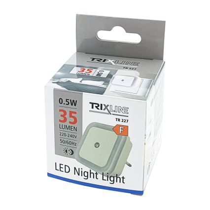 LED Nočné svetlo so senzorom LED/0,5W/230V biela