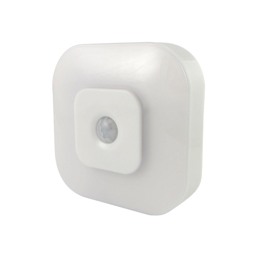 LED nočné svetlo so senzorom LED/0,5W/4,5V 3xAAA biele