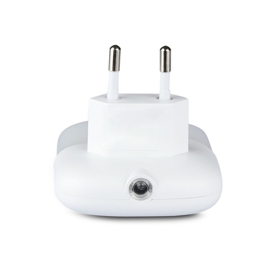 LED Nočné svetlo so senzorom súmraku do zásuvky 2xUSB LED/0,45W/230V 3000K