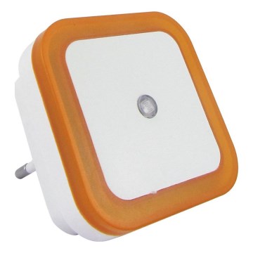 LED nočné svetlo so senzorom súmraku, LED/0,5 W/230 V, oranžové