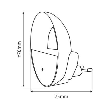 LED Nočné svetlo so senzorom súmraku LED/0,5W/230V biela