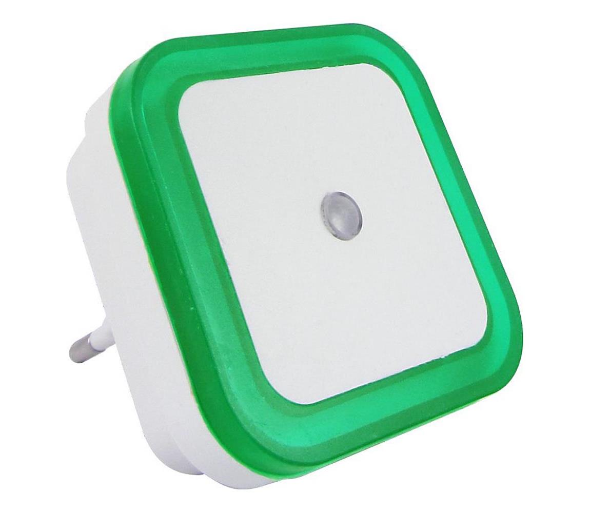 LED Nočné svetlo so senzorom súmraku LED/0,5W/230V zelená 034 0000185