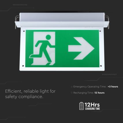 LED Núdzové svietidlo EMERGENCY EXIT SAMSUNG CHIP LED/2W/230V 6000K