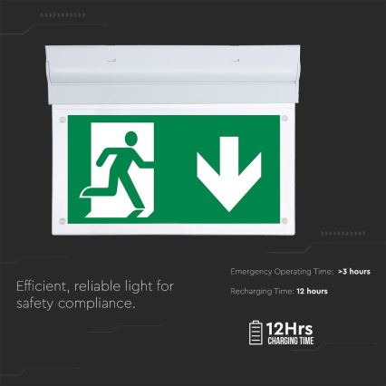 LED Núdzové svietidlo EMERGENCY EXIT SAMSUNG CHIP LED/2W/230V 6000K