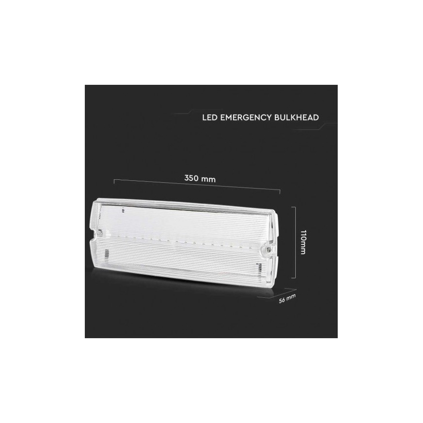 LED Núdzové svietidlo s pravidelným testom funkčnosti EMERGENCY EXIT LED/3W/230V 6400K IP65