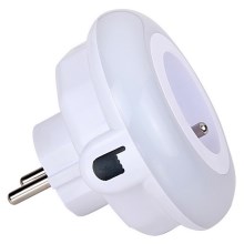 LED Orientačné svietidlo so súmrakovým senzorom a zásuvkou LED/0,6W/230V