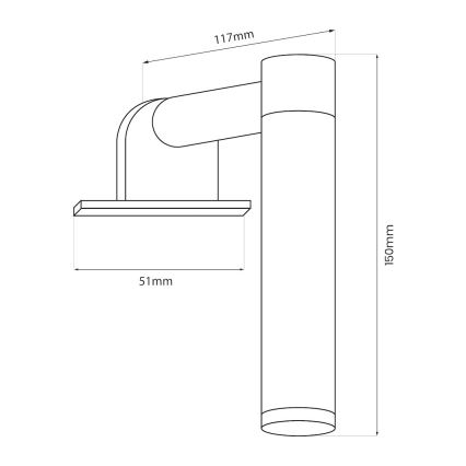 LED osvetlenie zrkadla do kúpeľne APA MINI, 4 W, 230 V, IP44, zlaté