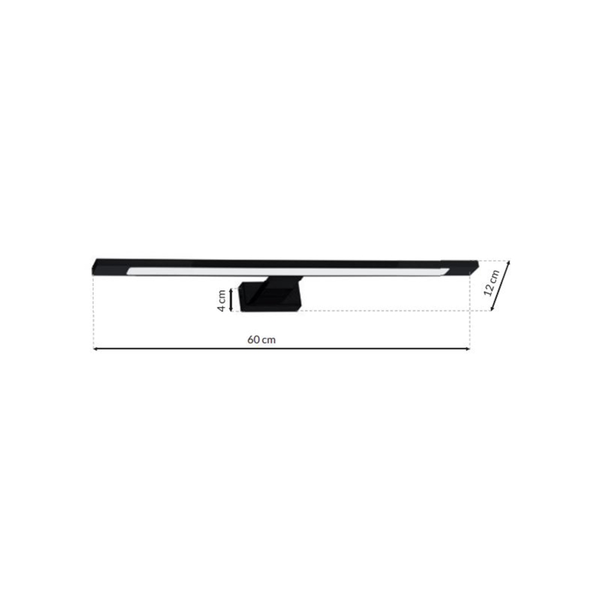 LED osvetlenie zrkadla do kúpeľne SHINE LED/12W/230V 60 cm IP44 čierna