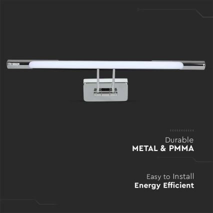 LED Osvetlenie zrkadla LED/9W/230V 3000K 50cm lesklý chróm