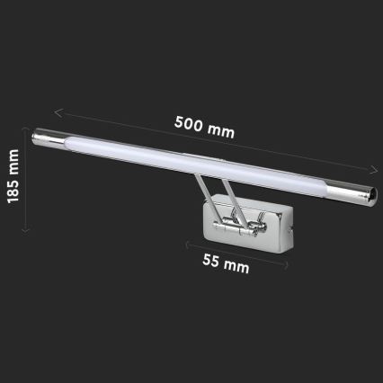 LED Osvetlenie zrkadla LED/9W/230V 3000K 50cm lesklý chróm