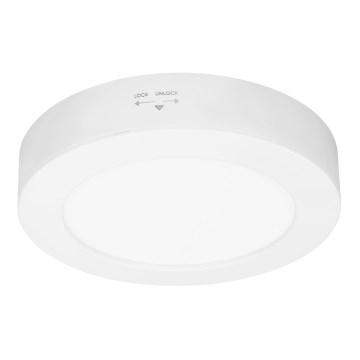LED panel 2v1 – prisadený/zapustený, 12 W, 230 V, nastaviteľná teplota svetla 3000/4000/6000 K, priemer 17 cm, IP54, biela