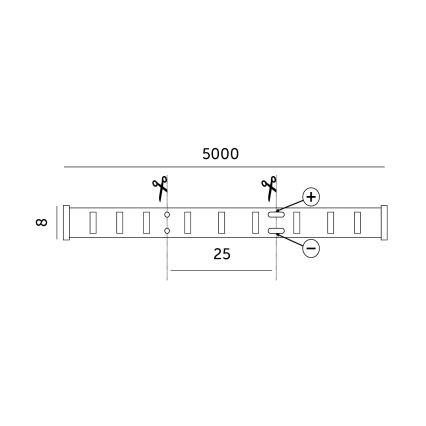 LED Pásik LED/50W/12V 5 m 6500K IP65